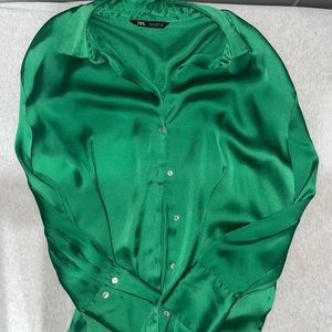 Zara Satin Button Down